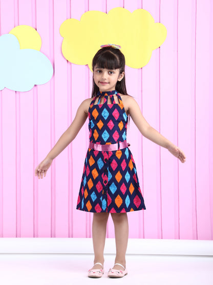 Girls Print Fit & Flare Dress