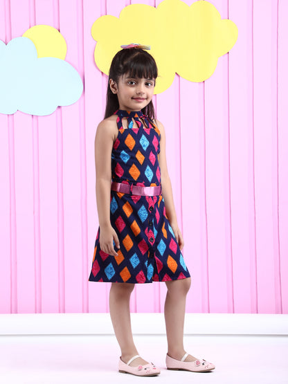 Girls Print Fit & Flare Dress