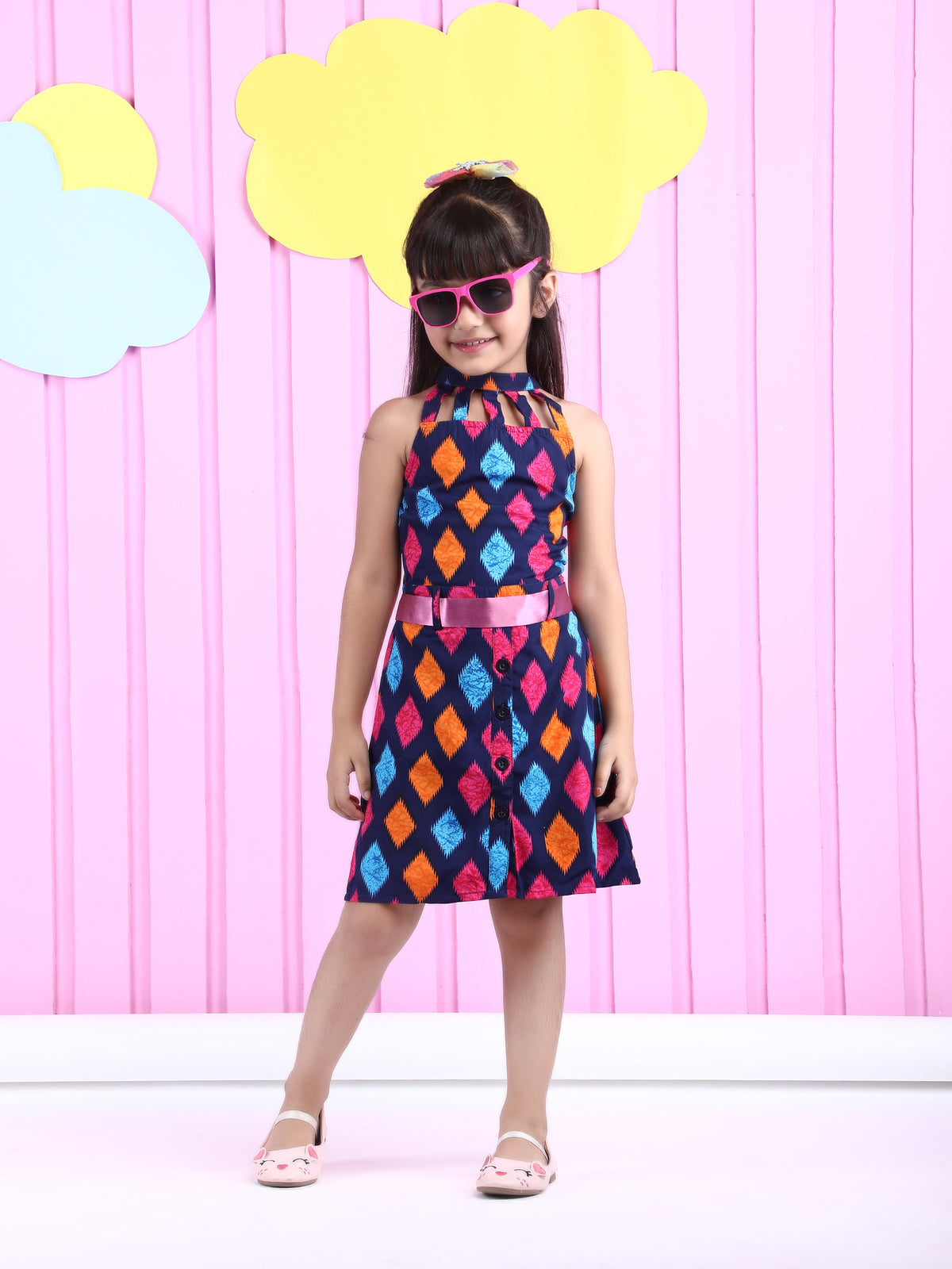 Girls Print Fit & Flare Dress