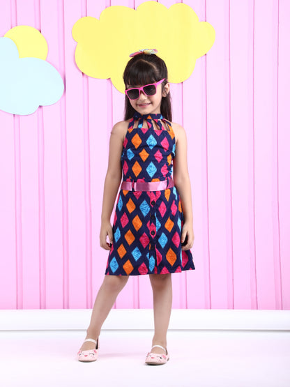 Girls Print Fit & Flare Dress