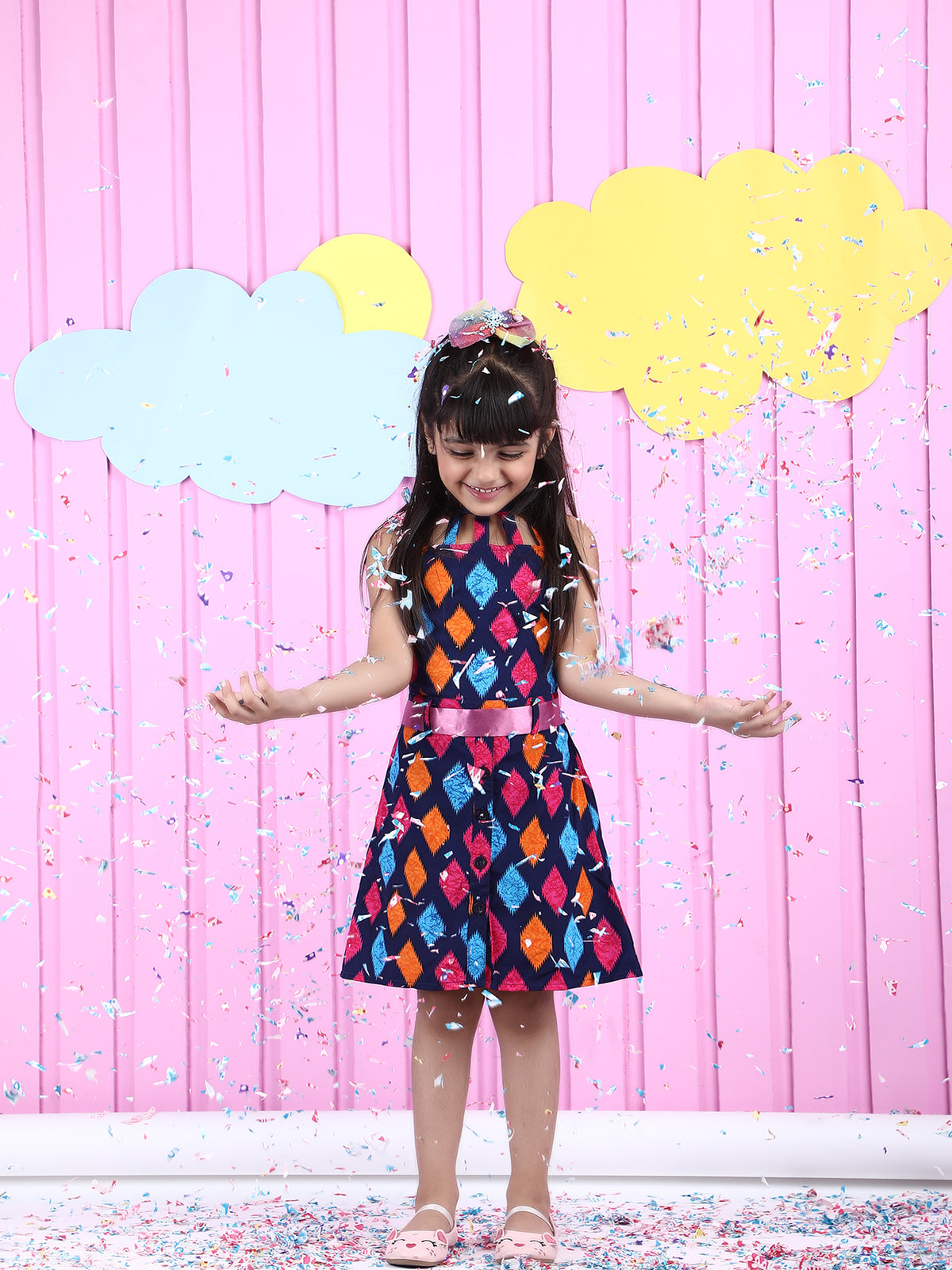Girls Print Fit & Flare Dress