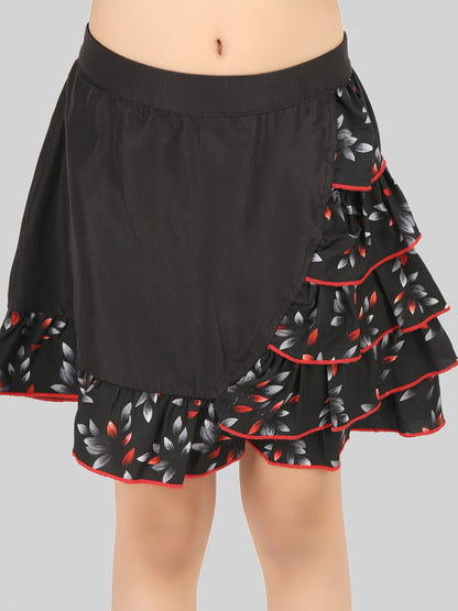 Girls Printed Sleeveless Top & Skirt Co-Ord Set