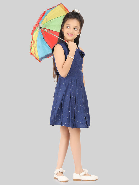 Girls Polka Dot Fit & Flare Dress