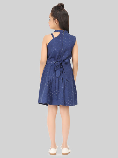 Girls Polka Dot Fit & Flare Dress