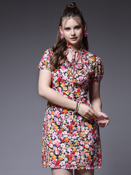 Women’s Floral Printed Sheath Mini Dress