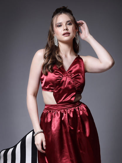 Women’s Solid Sleeveless Fit & Flare Dress