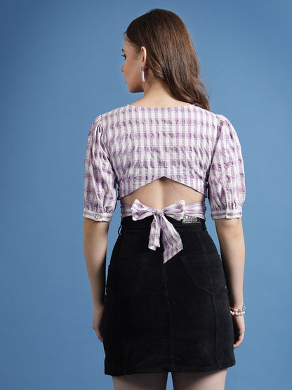Women’s Abstract Printed Round Neck Top