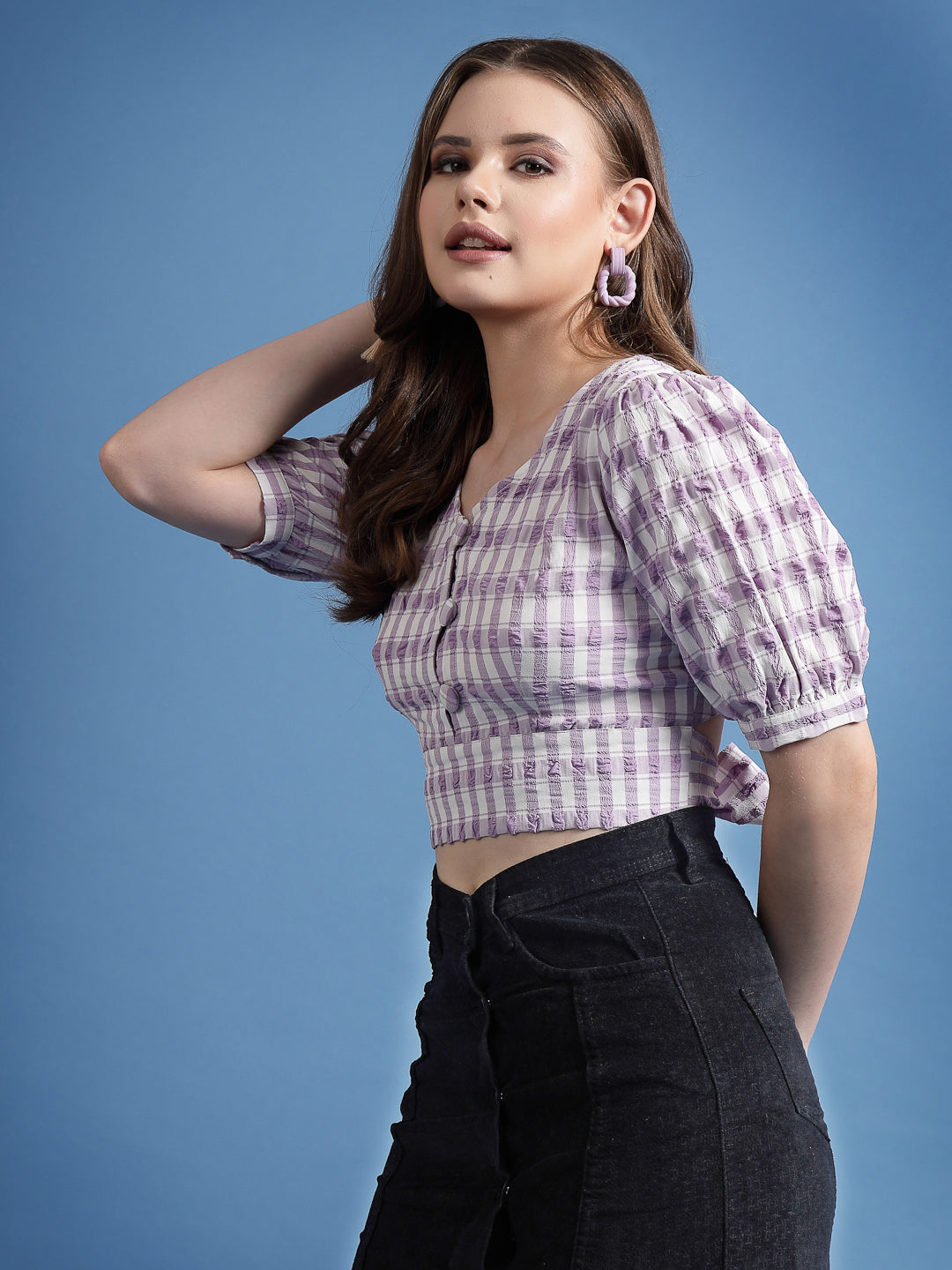 Women’s Abstract Printed Round Neck Top
