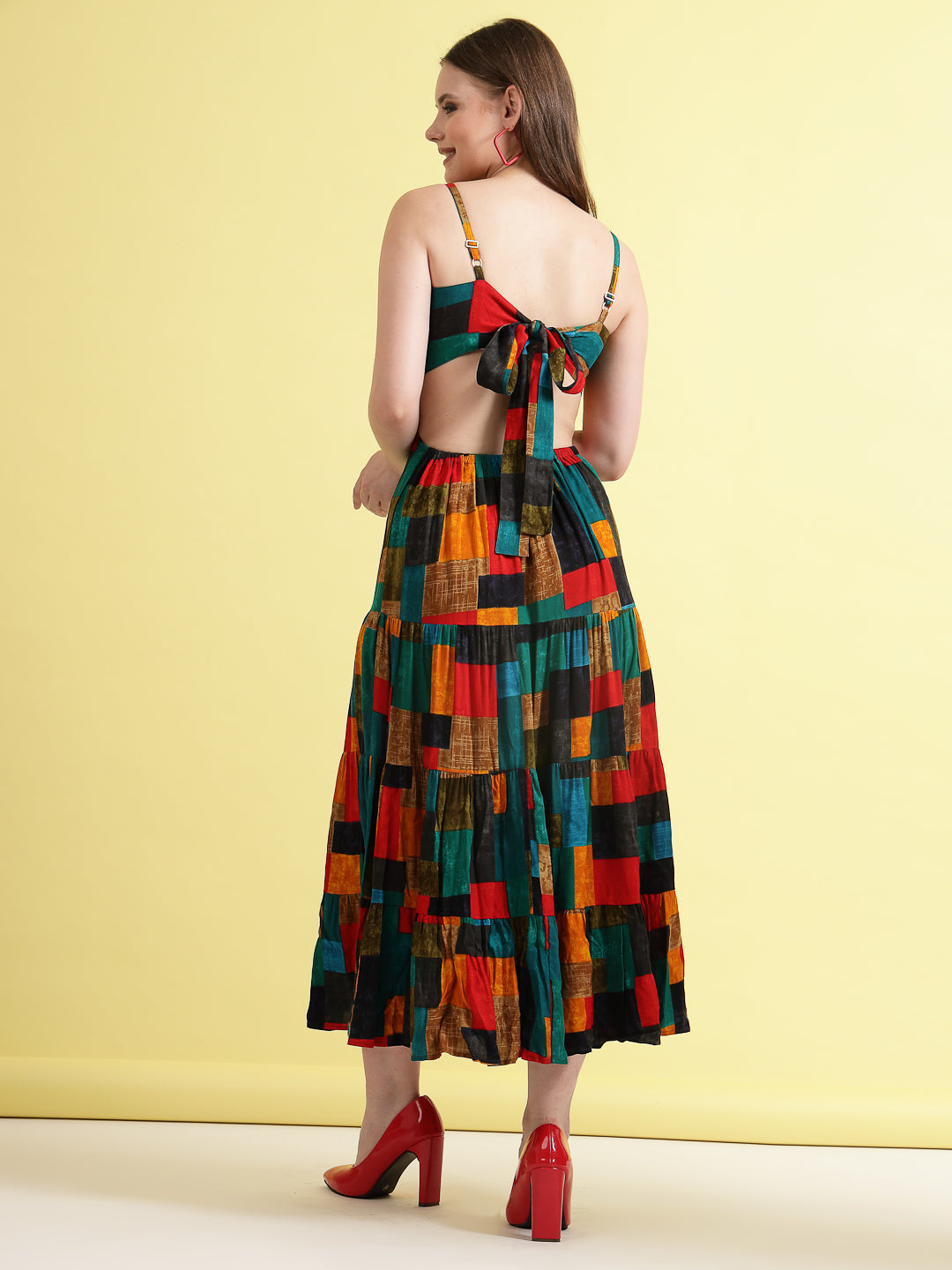 Women’s Printed Cut-Out Maxi Dress