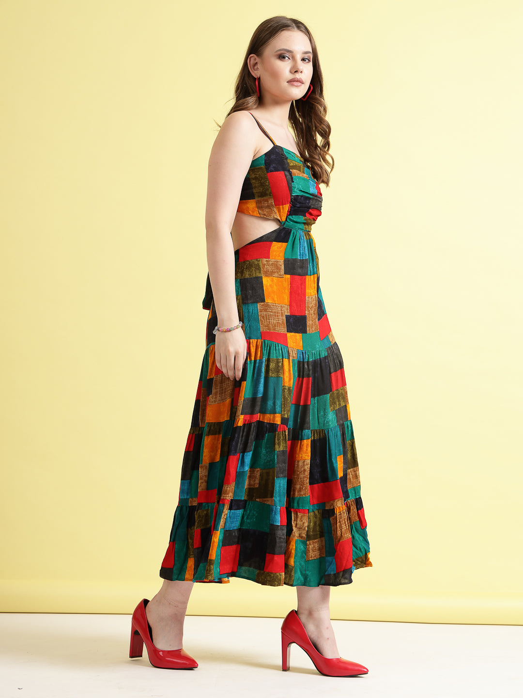 Women’s Printed Cut-Out Maxi Dress