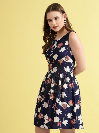 Women’s Floral Printed Fit & Flare Dress