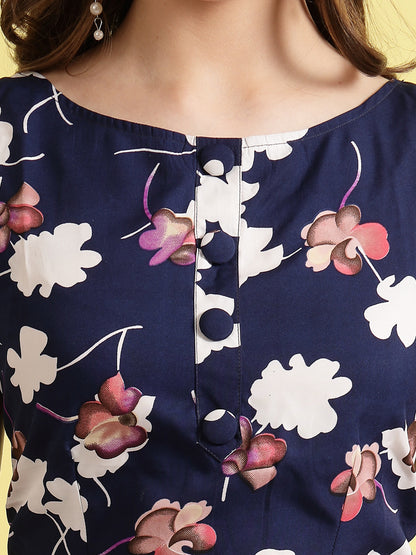 Women’s Floral Printed Fit & Flare Dress