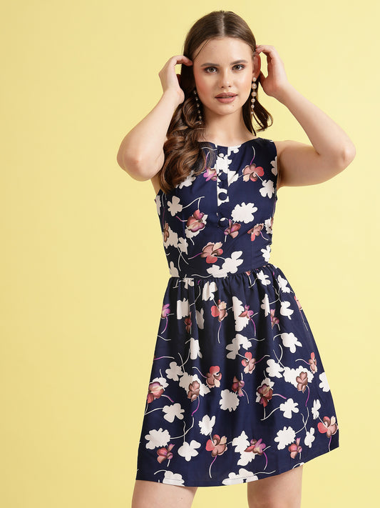 Women’s Floral Printed Fit & Flare Dress