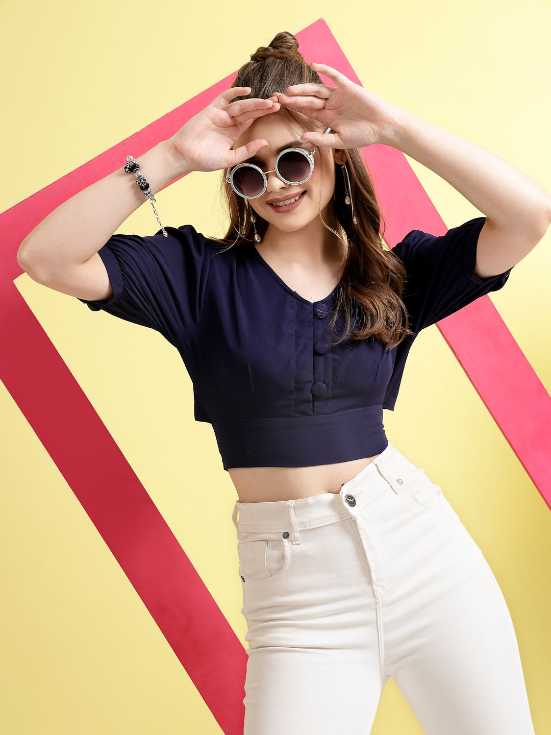 Women’s Solid V-Neck Top