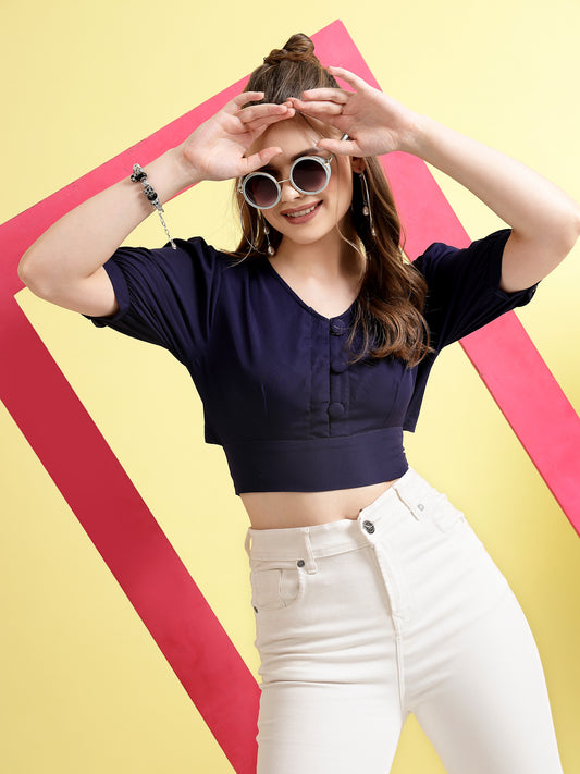 Women’s Solid V-Neck Top