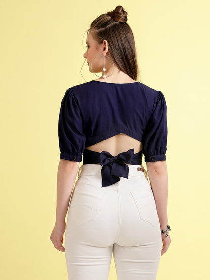 Women’s Solid V-Neck Top