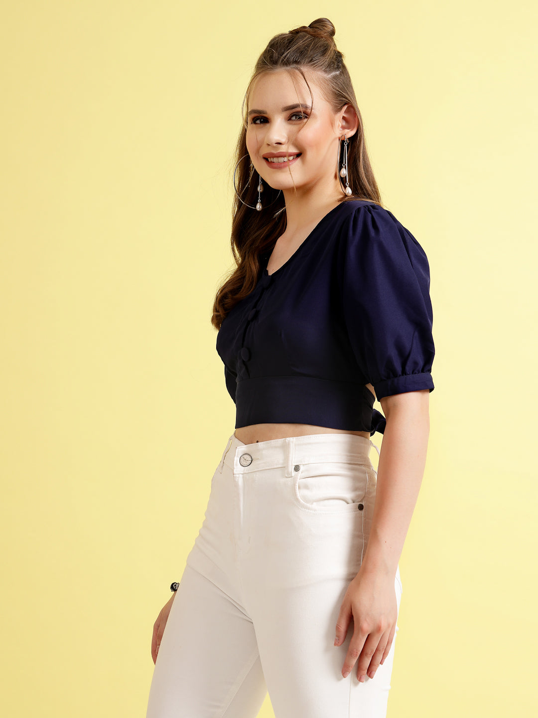 Women’s Solid V-Neck Top