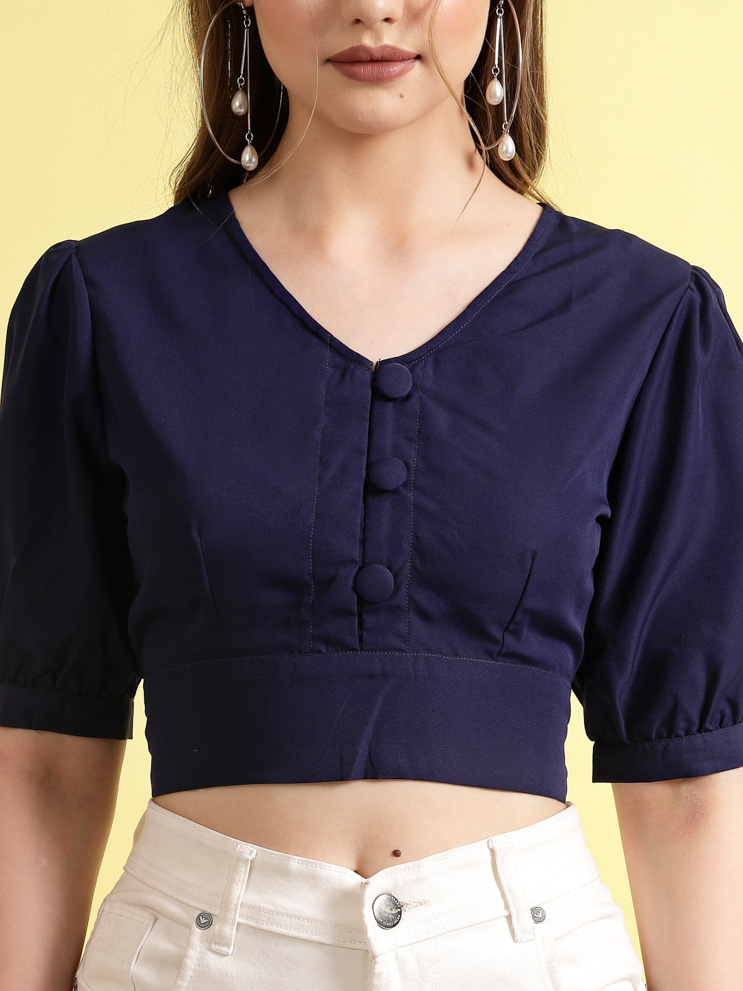 Women’s Solid V-Neck Top