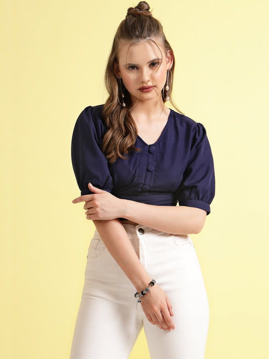 Women’s Solid V-Neck Top