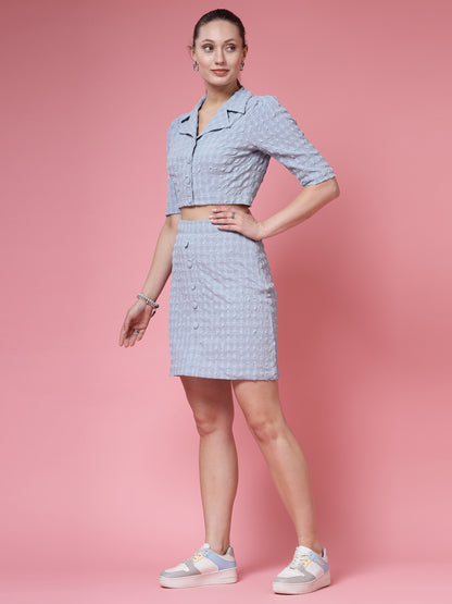Women’s Self Design Shirt With Skirt
