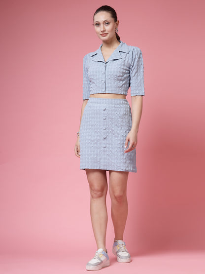 Women’s Self Design Shirt With Skirt