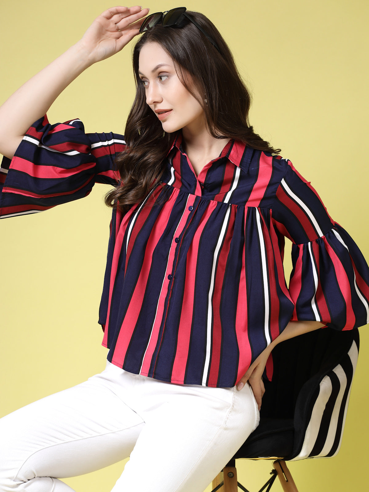 Women’s Edgy Striped Casual Shirt