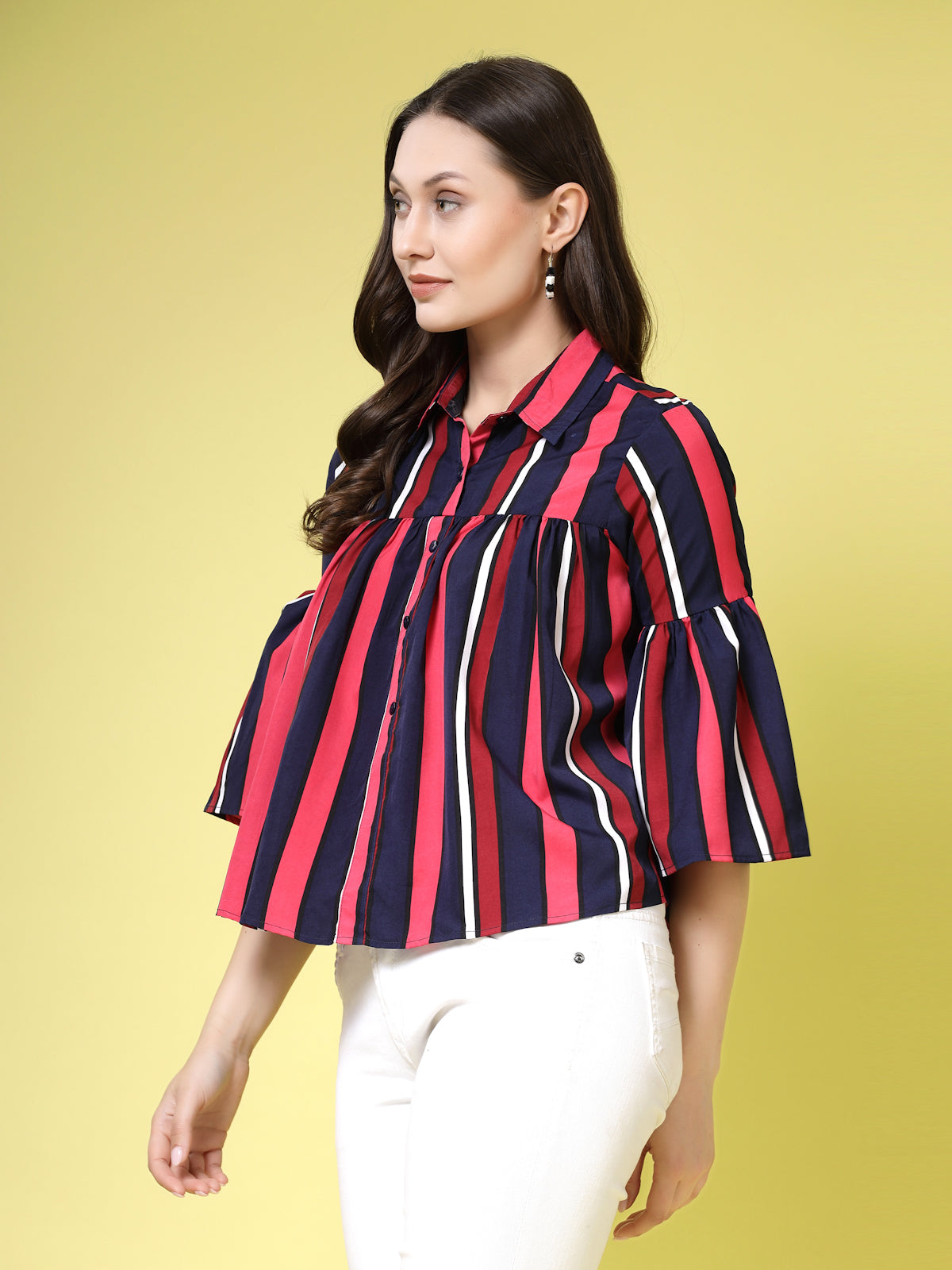Women’s Edgy Striped Casual Shirt