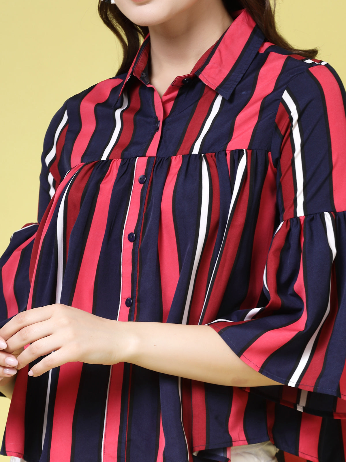 Women’s Edgy Striped Casual Shirt