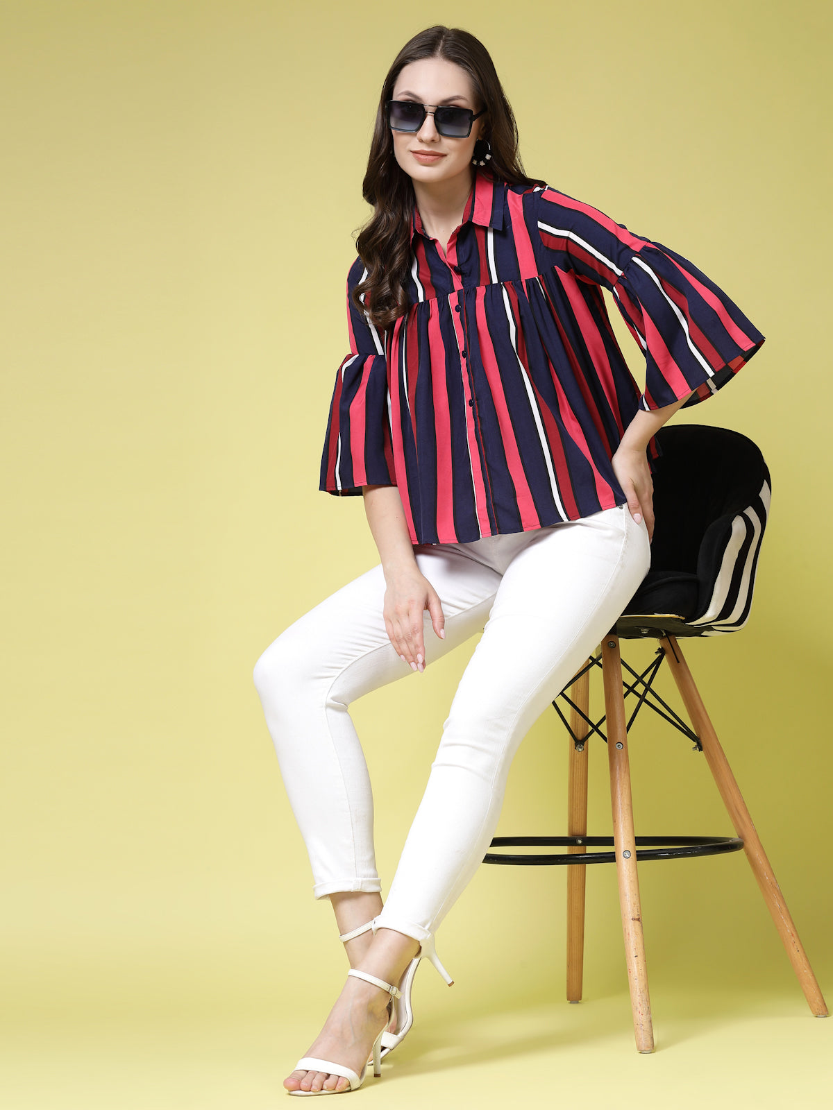 Women’s Edgy Striped Casual Shirt