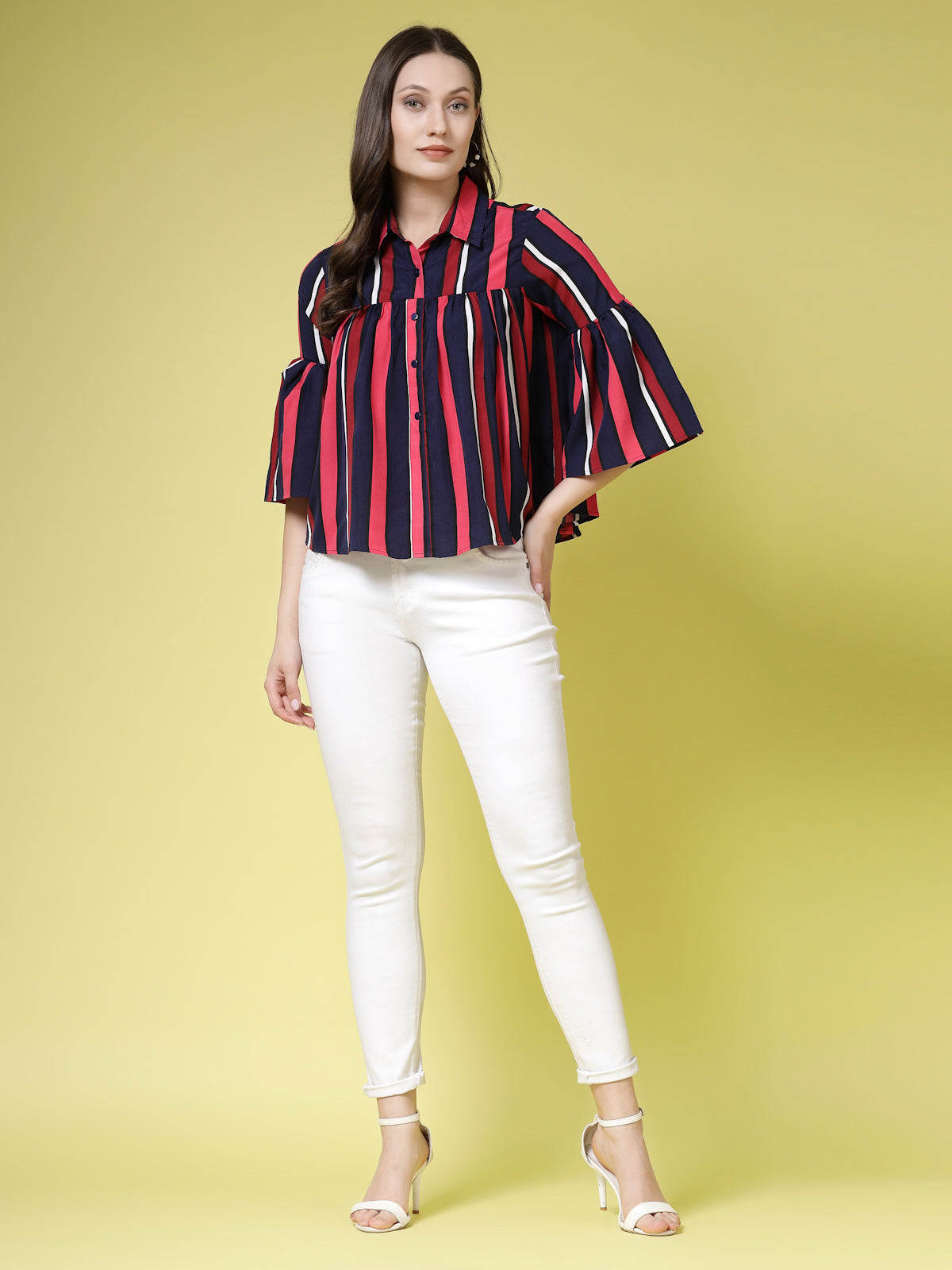 Women’s Edgy Striped Casual Shirt