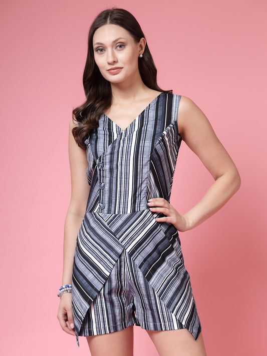 Women’s Striped Sleeveless A-Line Dress