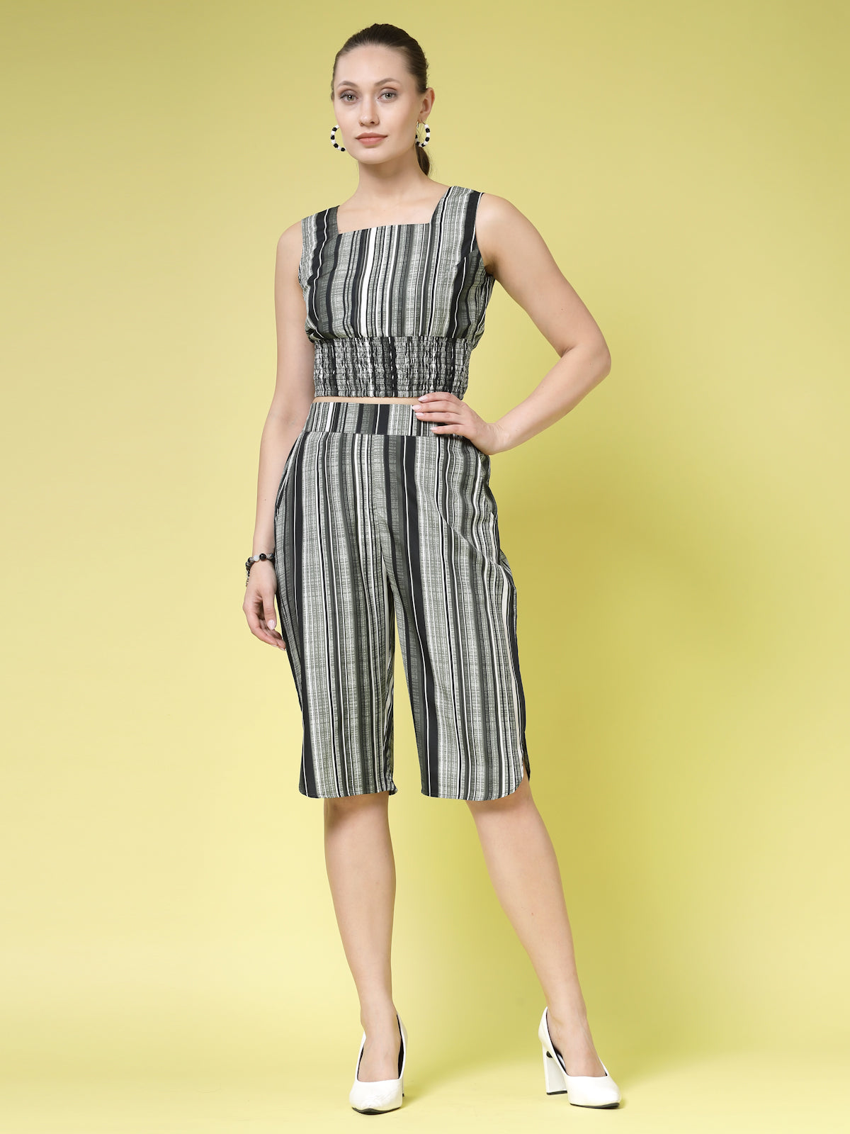 Women’s Striped Top With Capris