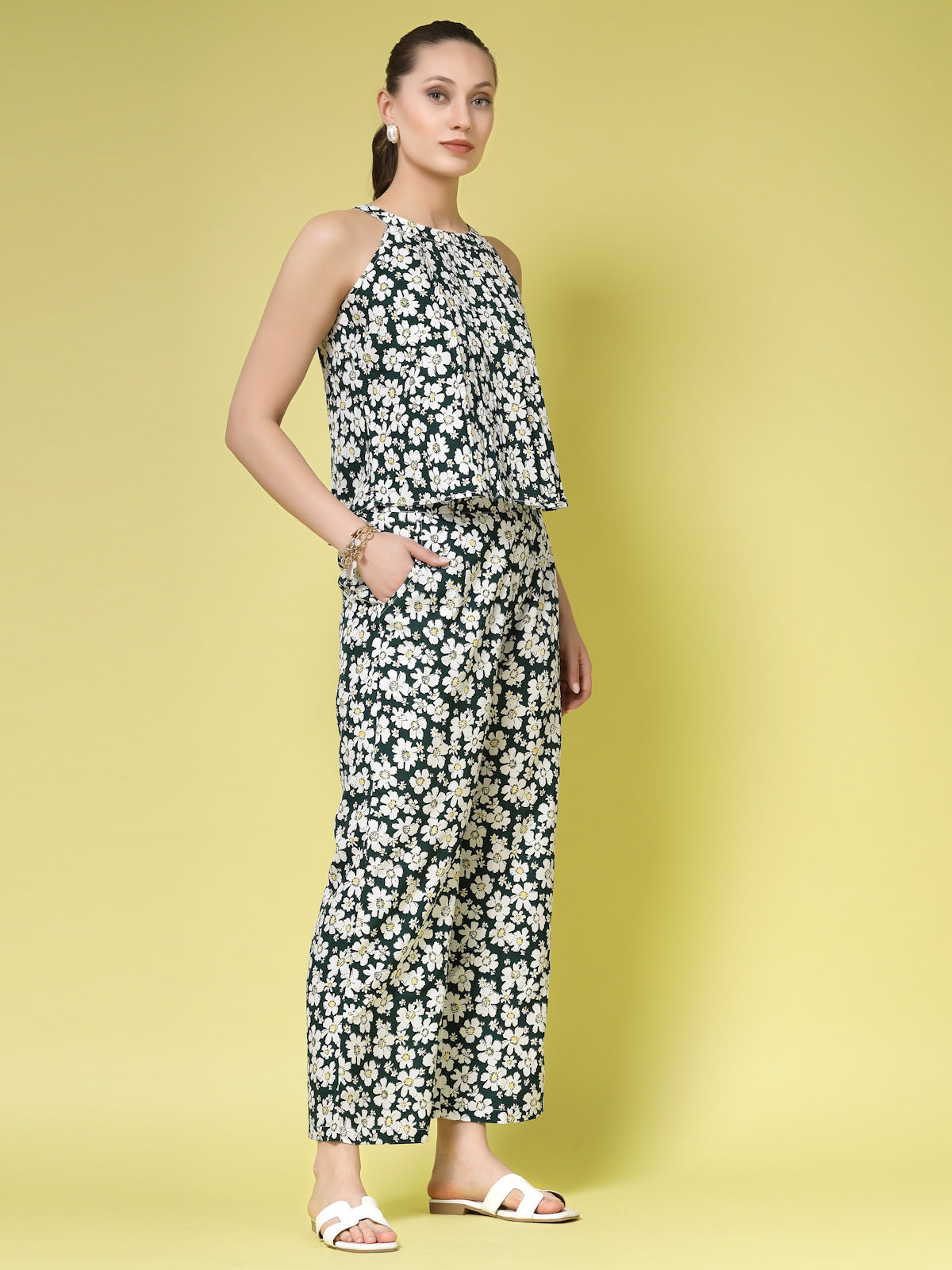 Women’s Floral Printed Top With Palazzo