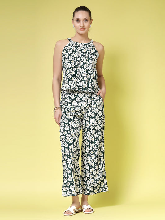 Women’s Floral Printed Top With Palazzo