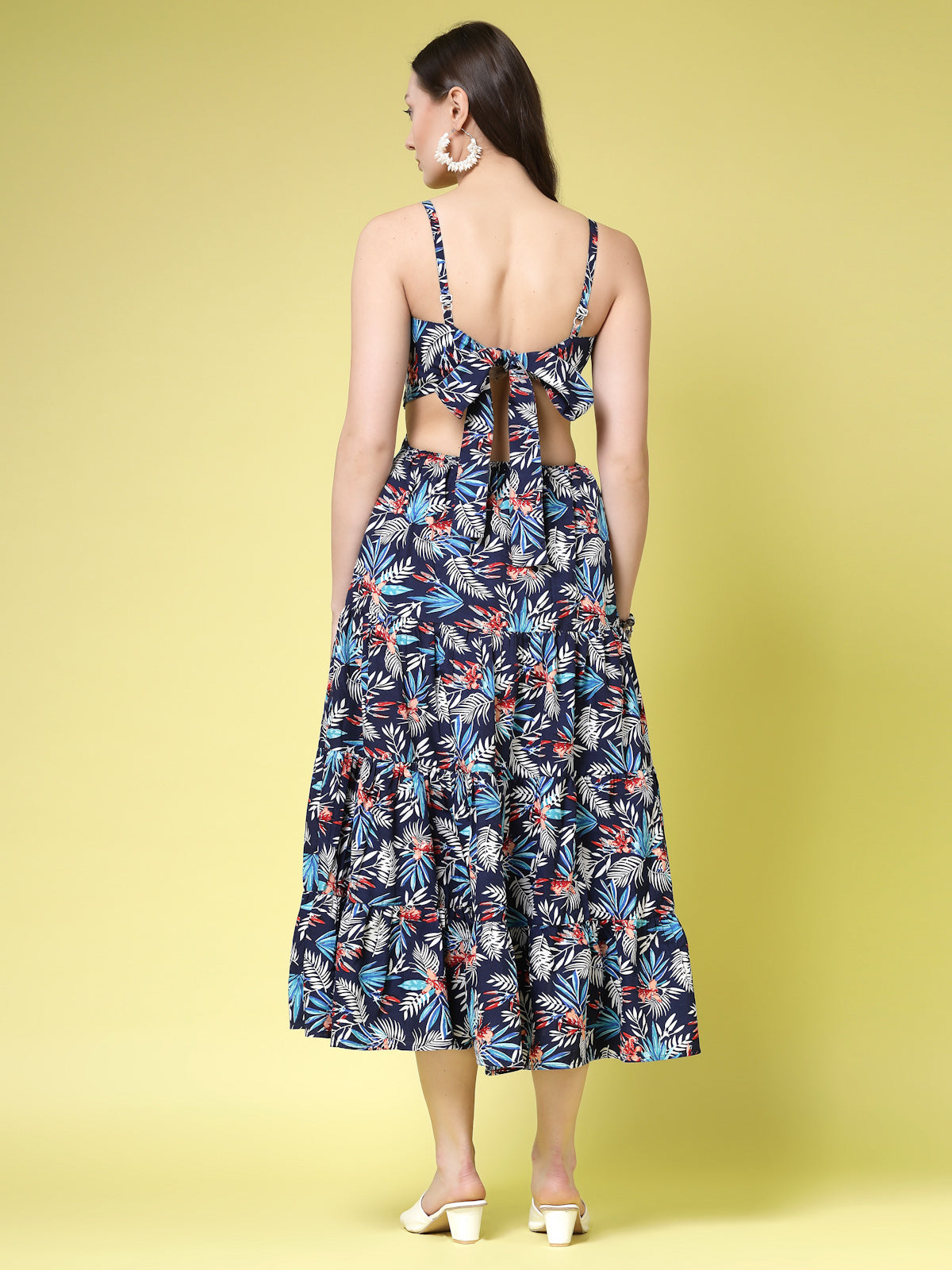 Women’s Floral Print Fit & Flare Maxi Dress