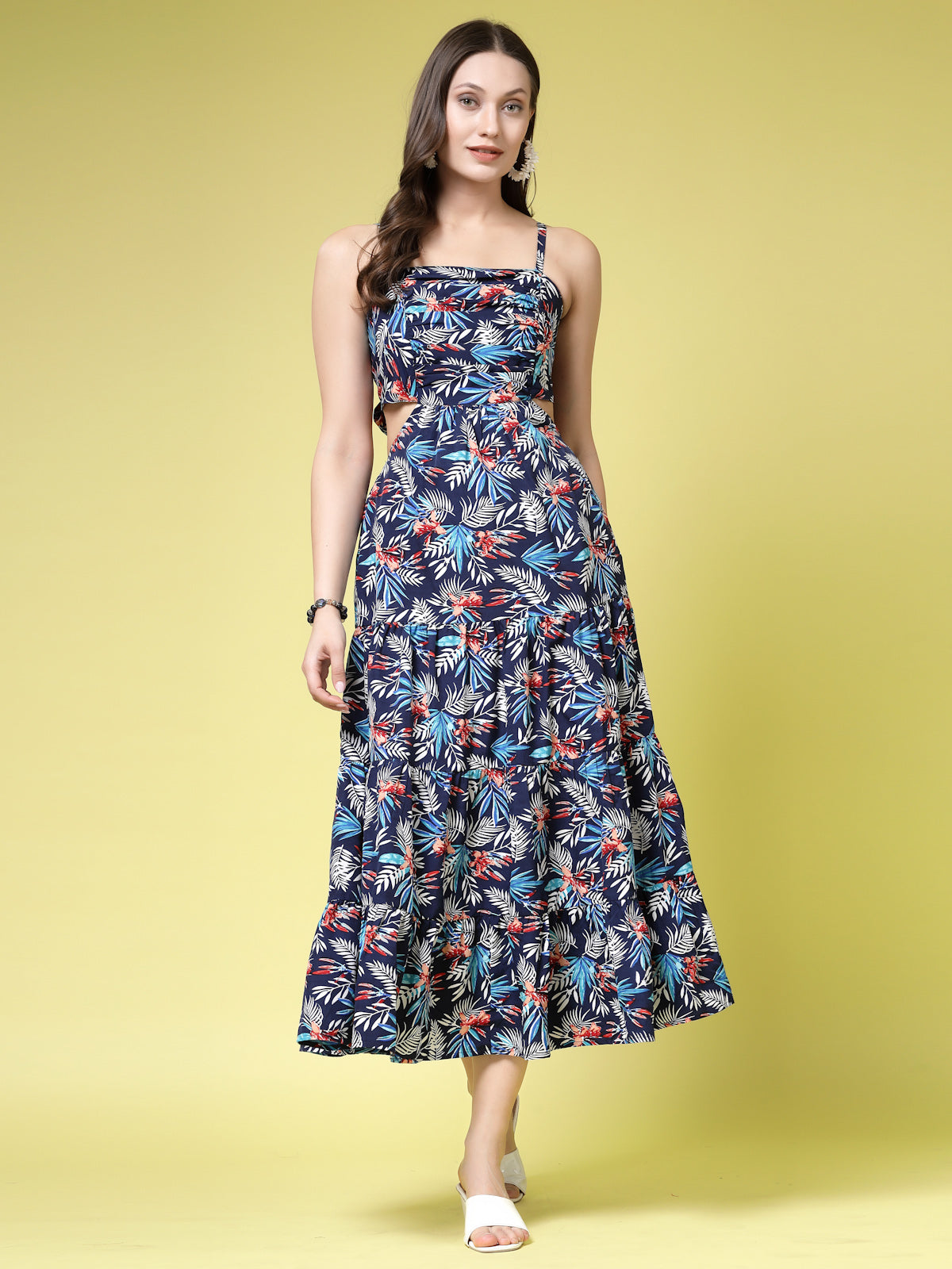 Women’s Floral Print Fit & Flare Maxi Dress