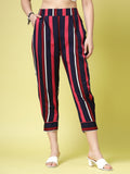Being Naughty Women High-Rise Striped Straight Fit Trousers