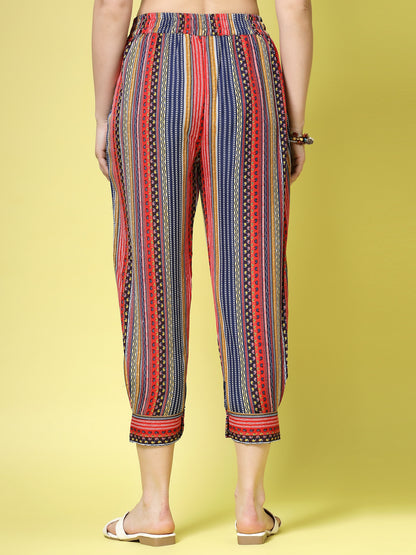 Women’s Striped Straight Fit Women Trousers