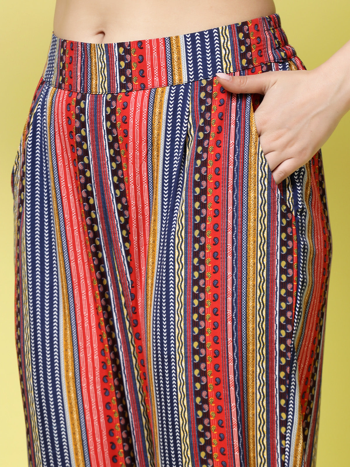 Women’s Striped Straight Fit Women Trousers