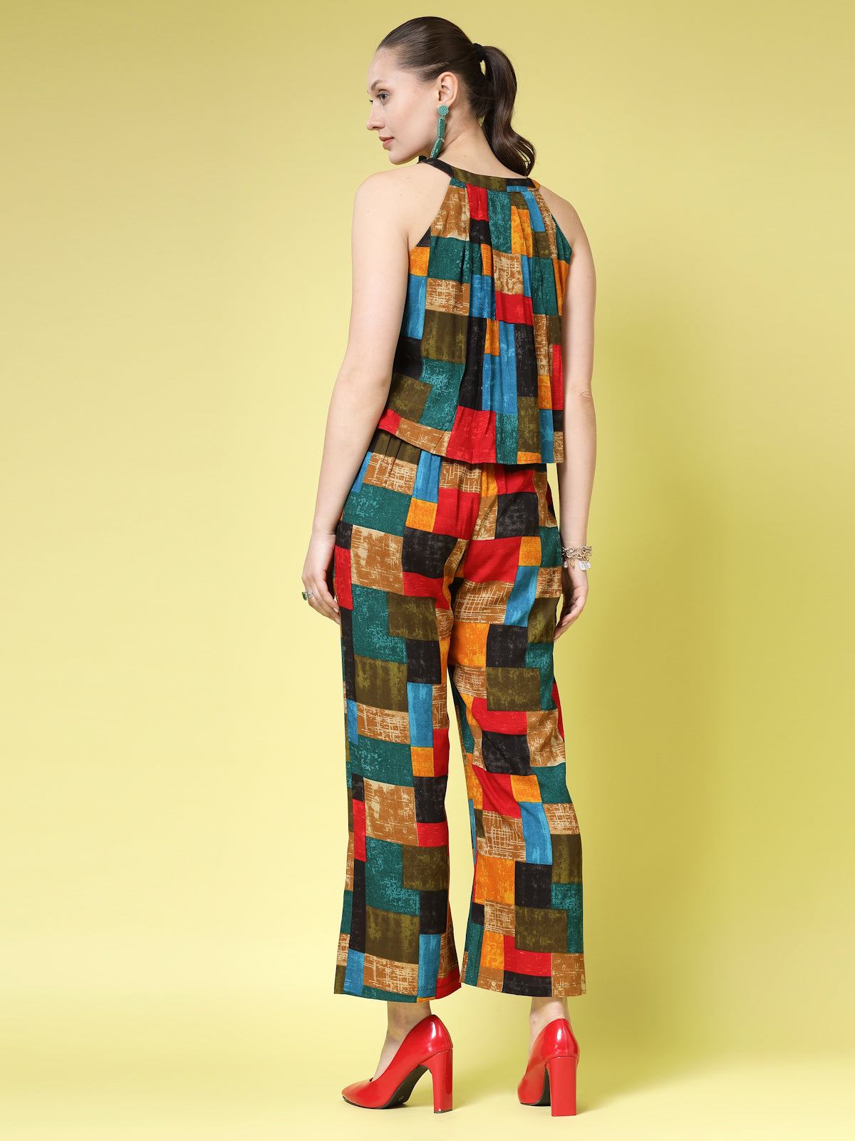 Women’s Printed Halter Neck Top With Trouser