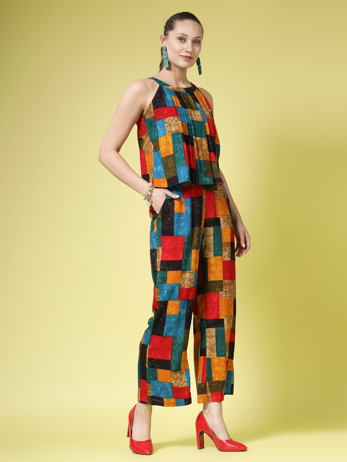 Women’s Printed Halter Neck Top With Trouser
