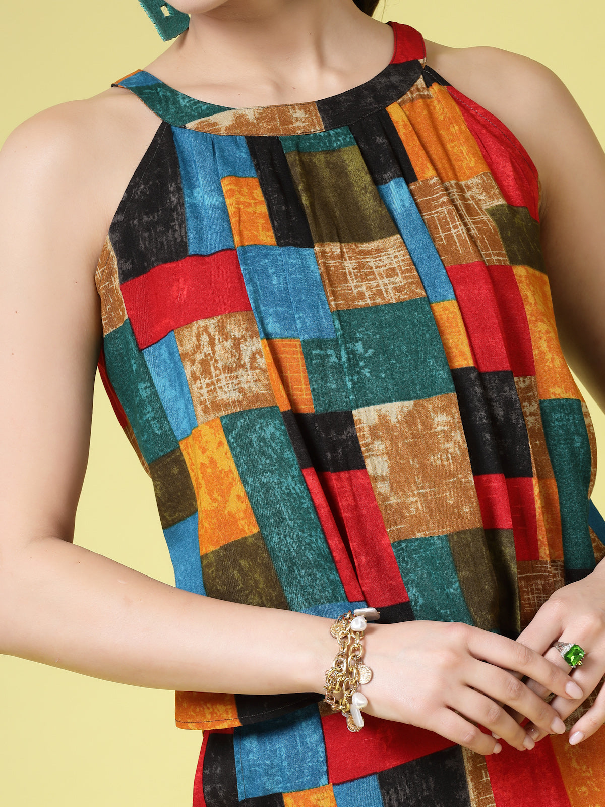 Women’s Printed Halter Neck Top With Trouser