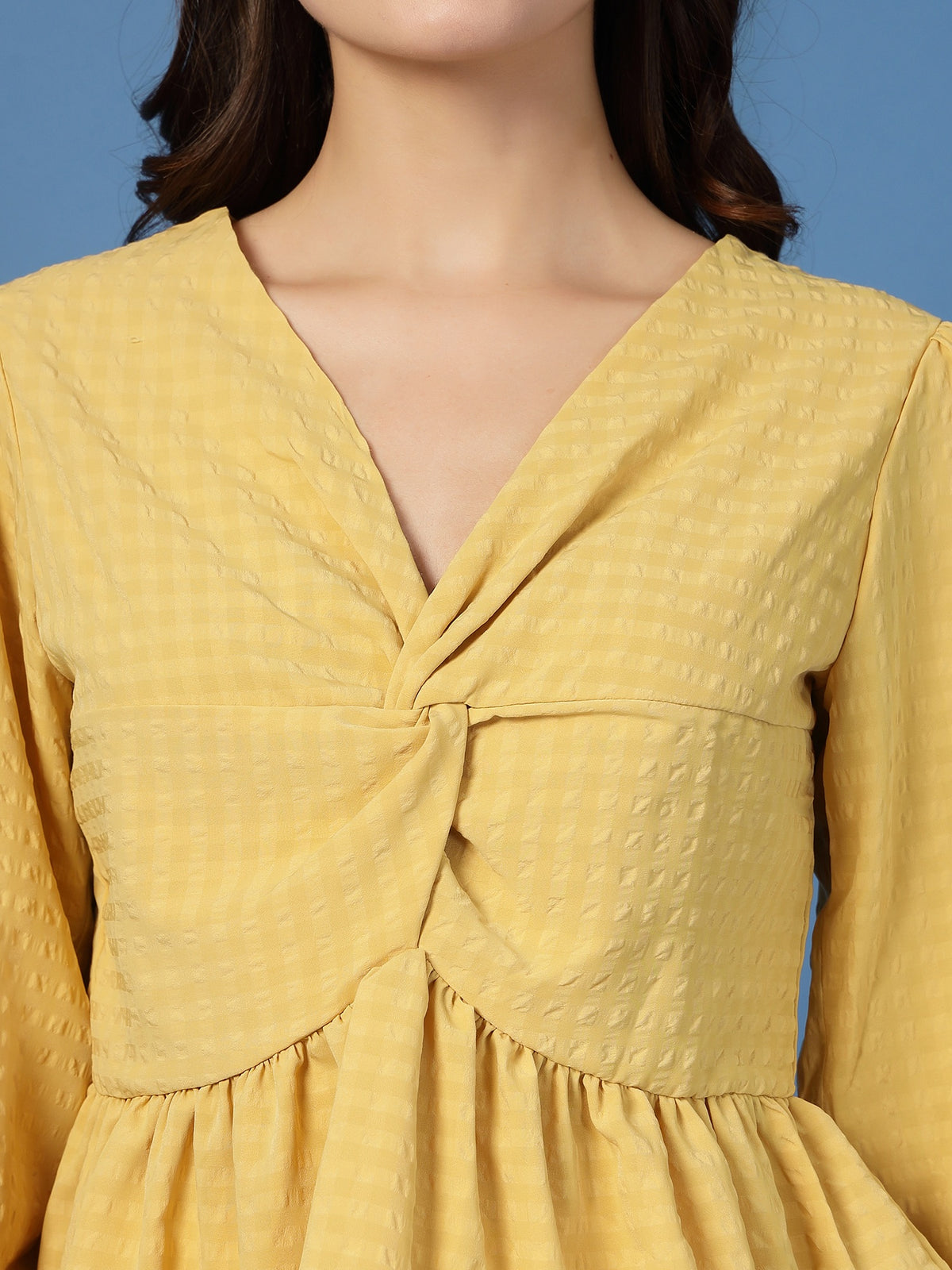 Women’s Puff Sleeves Self Design Top