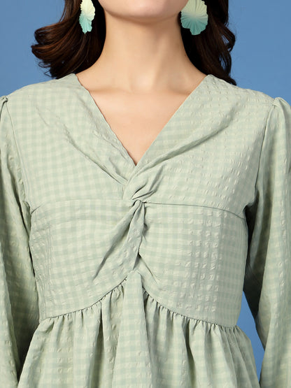 Women’s Puff Sleeves Peplum Top