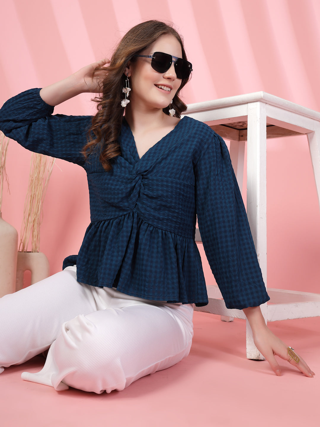 Women’s Puff Sleeves Empire Crop Top