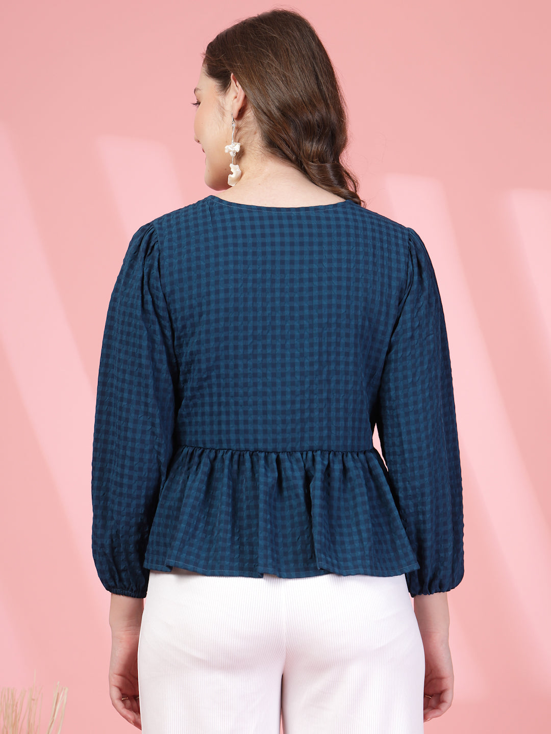 Women’s Puff Sleeves Empire Crop Top