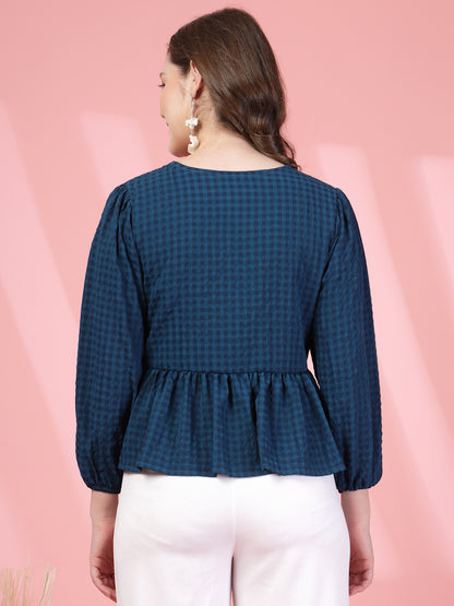 Women’s Puff Sleeves Empire Crop Top