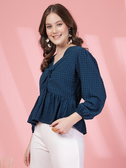 Women’s Puff Sleeves Empire Crop Top