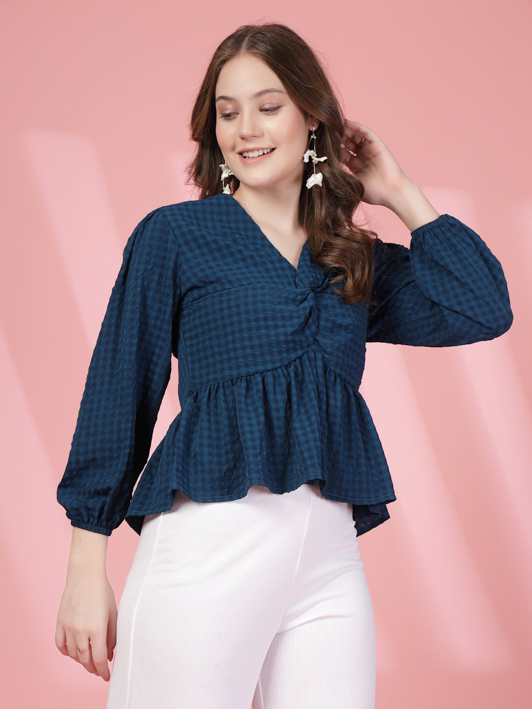 Women’s Puff Sleeves Empire Crop Top