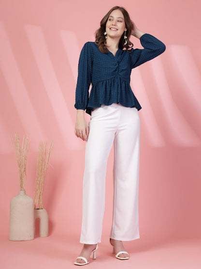 Women’s Puff Sleeves Empire Crop Top